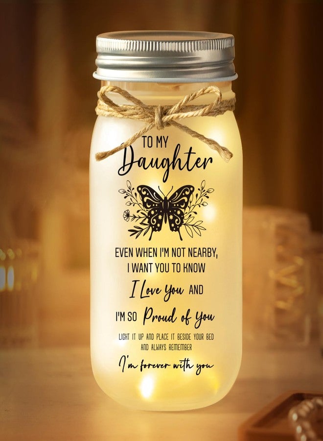 BeneCharm Daughter Gifts for Christmas, Daughter Birthday Gifts from Mom, to My Daughters Decorative Jar Light Night, Cute Daughters Gift for Birthday, Graduation - Image 1
